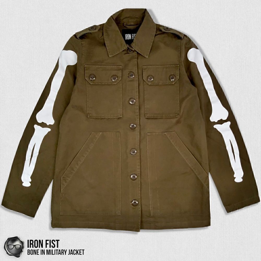 DOLLS KILL IRON FIST BONE IN MILITARY CHORE JACKET OLIVE GREEN WOMEN’S SIZE XS